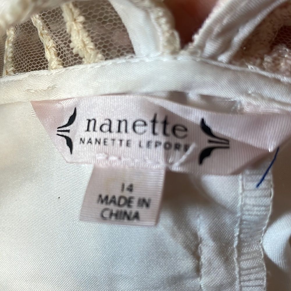 Nanette Lepore Bella Donna embroidery illusion neckline Balletcore minidress - Picture 15 of 16